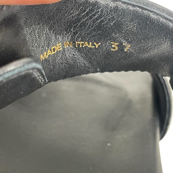 Prada Calzature Donna Logo 20mm Dad Sandal Black Nappa Leather Size 37 - Picture 14 of 15